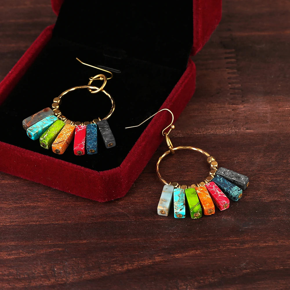 Boucles d&#39;oreilles 7 Chakras &quot;Bohème&quot;