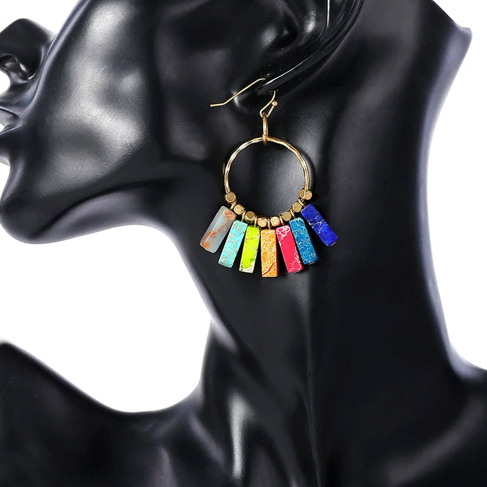 Boucles d&#39;oreilles 7 Chakras &quot;Bohème&quot;