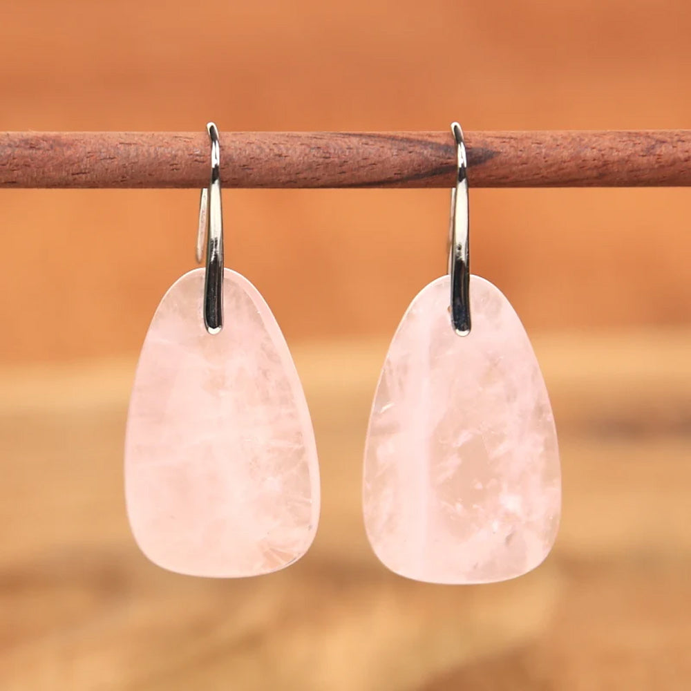 Boucles d&#39;oreilles &quot;Douceur&quot; en Quartz Rose