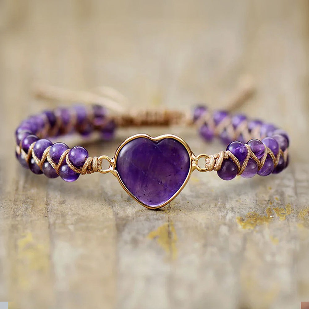 Bracelet Coeur d&#39;Améthyste